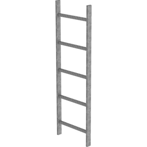 MUNK Schachtleiter Stahl verzinkt 400mm breit 5 Sprossen 1,40m lang (1/4)