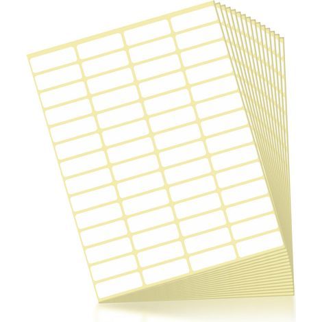 Pack de 840 Auto-Adhésif des Étiquettes Blanches pour l'Étiquetage Universel 38 x 13 mm, Adresse Autocollants Rectangulaires pour les Dossiers de Fichiers, Boîtes de Verre, École, Bureau, Cuisine, Con (1/5)