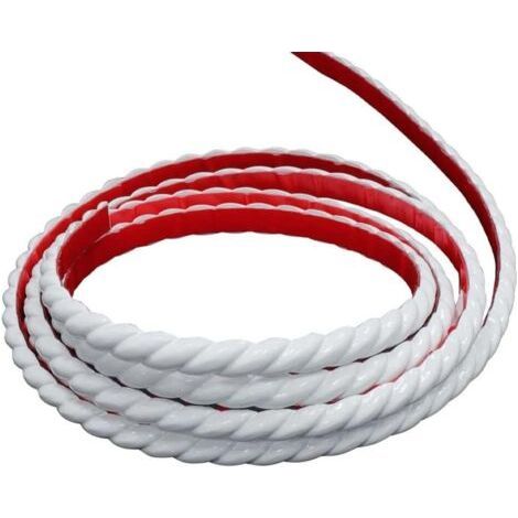 (10mm, White) 5 Meters PVC Decorative Adhesive Strip, Tile Wallpaper Border, Mirror Frame Decoration, Cabinet, Furniture, Wall, Ceiling, Decorative Molding for Finishing (1/5)