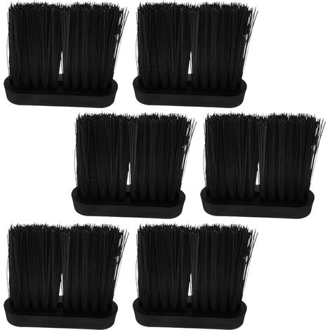 Lot de 6 têtes balai cheminée en plastique noir, recharges pour le (1/5)