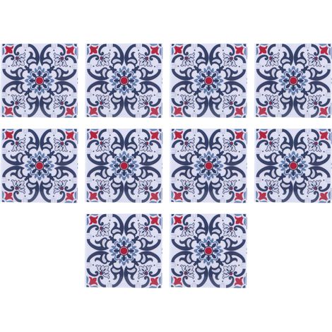 10 pièces ménage étanche cuisine salle de bains décoratif carreaux de céramique autocollants décoration 10x10cm (1/5)