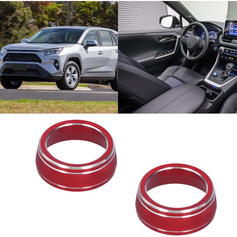 Modification automobile : anneau décoratif pour bouton de commande audio de climatisation, compatible avec Toyota RAV4 2020. (1/5)