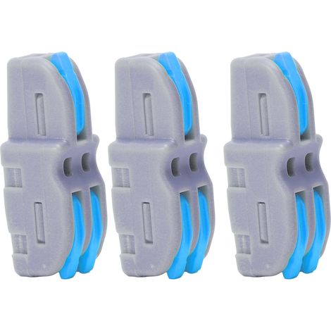 20 Stück Schnellanschlussklemmen 1 Eingang 2 Ausgänge Drahtverbinder T-Form Push-Type Verdrahtungsverteiler SPLF12A (Blau) (1/5)