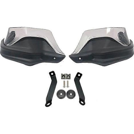 Protège-mains, protections de pare-brise et de mains pour motos Honda CB650F, CBR650F et CB650R (2014-2021) - Noir et gris (ensemble). (1/5)