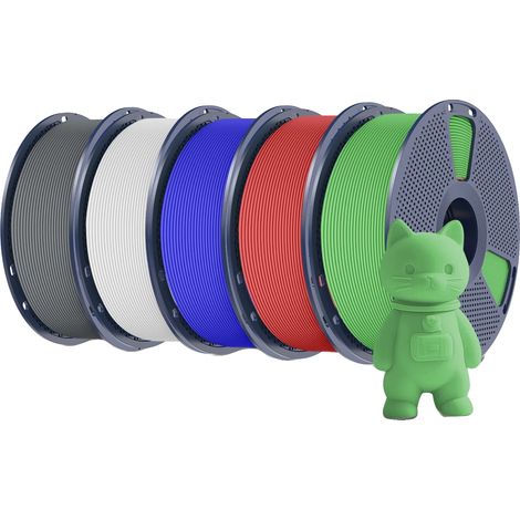 Filamento per stampante 3D, materiale PLA, basso ritiro, RD BL GN WT GY (1/2)