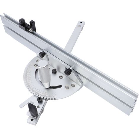 Jauge d'onglet de scie de Table de 410mm, Angle réglable, outil de règle de poussée en alliage d'aluminium avec arrêt rabattable (1/5)
