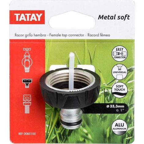 Set of 2 1 Inch Threaded Aluminum Universal Tap Connectors for Outdoor Garden Hose (1/2)