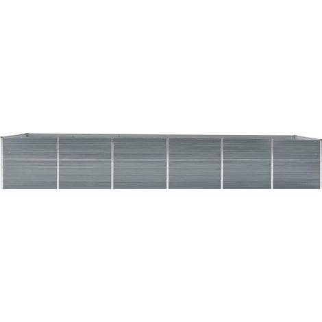 Maison Exclusive - Arriate de jardín de acero galvanizado gris 48 (1/5)