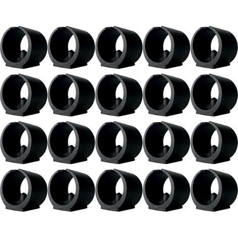 20x Embout de Chaise Noir Tube Rond avec Ergot à Clipser Patin Forme U Guide Pied Meuble Plot, 22mm (1/4)