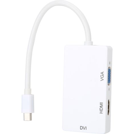 Convertisseur DP 3 en 1 MiniDP vers HDMI DVI VGA, adaptateur câble, sans alimentation externe. (1/5)