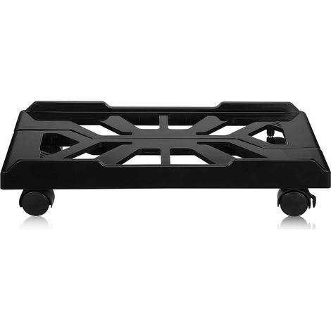 Support D'ordinateur et Mécanisme de Verrouillage, Design Télescopique en ABS Réglable avec roulettes Noir pour Bureau à Domicile Travail (1/5)