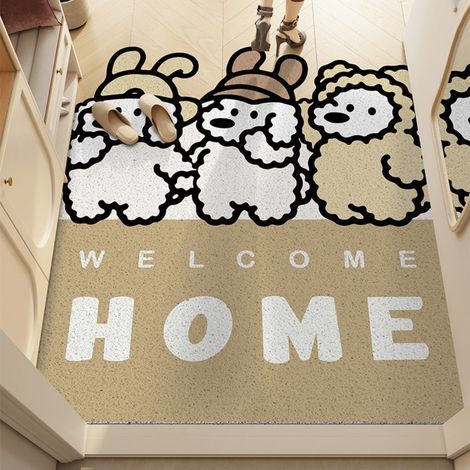 LAN Chien détective - Édition verticale, cerceau en soie 40 x 60 cm Tapis de sol bouclé résistant et durable à l'usure, à motifs d'animaux de dessin animé, découpable, grattant la boue et enlevant la (1/5)