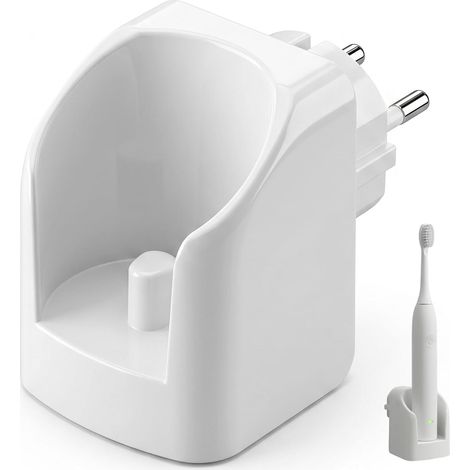 Chargeur Mural Brosse À Dents Électrique EU Compatible avec IO Recharge sans fil gain de place, support mural blanc compatible avec Pro Vitality Genius X iO3 iO4 iO5 iO6 (1/5)
