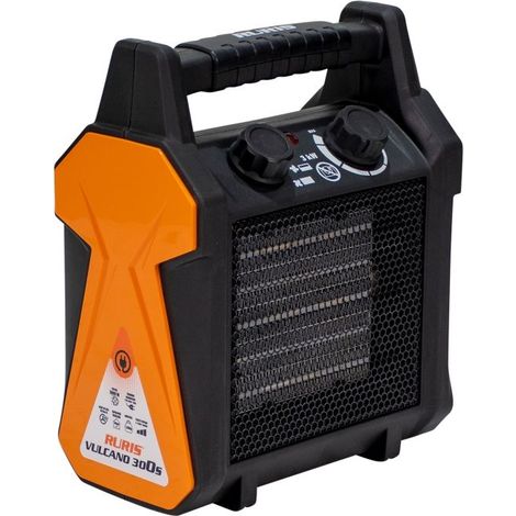 Chauffage soufflant électrique RURIS VULCANO 300S 3000W - 3 niveaux de puissance - Débit d'air 322 m³/h - Protection anti-basculement (1/4)