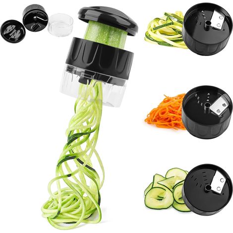 Espiralizador de verduras, cortador de verduras 3 en 1, cortador de verduras en espiral multifuncional, para espaguetis de verduras, para fideos de calabacín, espaguetis de zanahoria y tallarines de p (1/5)