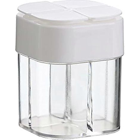 Pots à épices salières et poivrières 4 en 1, pots à épices transparents à 4 compartiments (1/5)