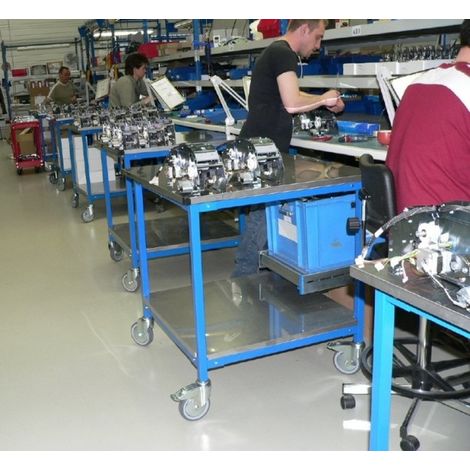PROVOST - Desserte mobile domestique 1 ou 2 plateaux mélaminés en acier (1/4)