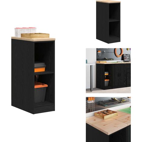 Armoire de rangement de garage noir 30x51x85 cm bois de pin - Armoire De Rangement De Garage - Armoires De Rangement De Garage - Armoire - Armoire De Garage (1/5)
