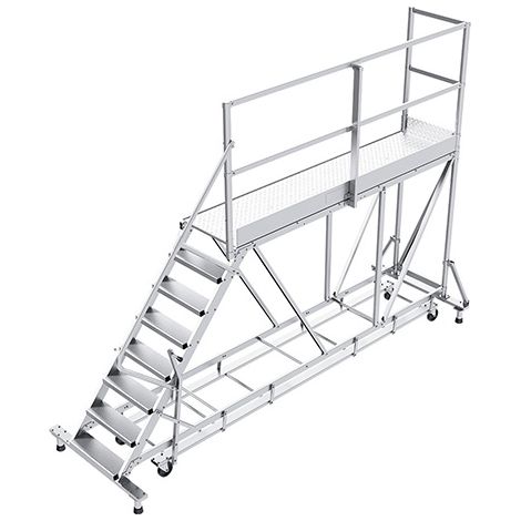 Plateforme roulante 8 marches - Hauteur max. de travail 3.60m - PTF258D-KRE