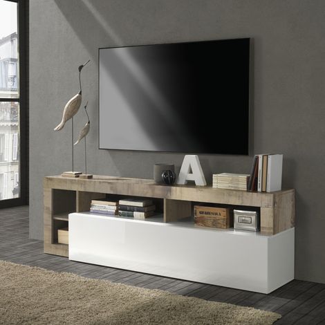Mobile porta Tv Mogol 184x42x58H colore bianco lucido pero (1/4)