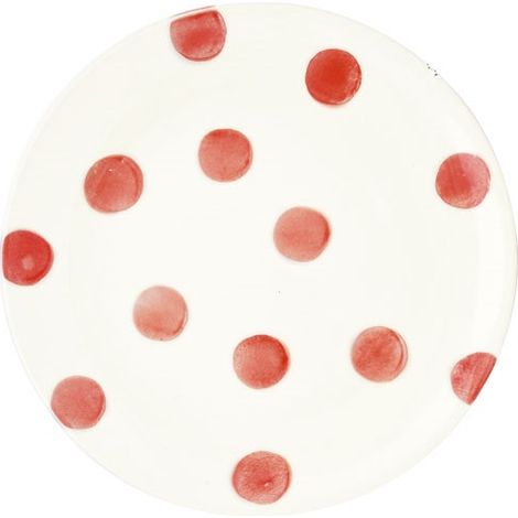 Plato de cerámica de 27 cm de diámetro, mezcla de colores rosa - Pozzi Milano Spa
