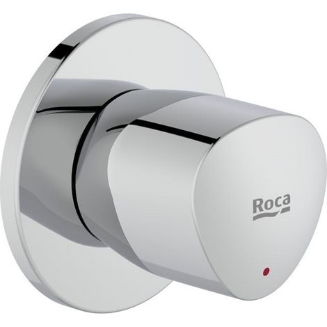 Llave de paso recto de agua caliente (índice rojo) BRAVA - ROCA Medidas: 3/4"