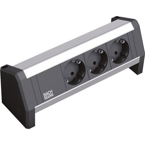 Bachmann 339.1002 - Regleta sin cable para fijar al escritorio (3 enchufes Schuko) [importado de Alemania]