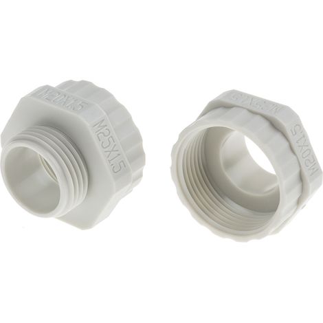 Adaptateur de filetage, RS PRO Gris, M20 M25 ( Prix pour Paquet de 10 )
