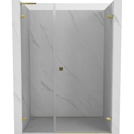 Mexen Lunar-B L puerta de ducha abatible derecha 135 cm, transparente, dorado - 832SL-135-050-50-00-P (1/5)