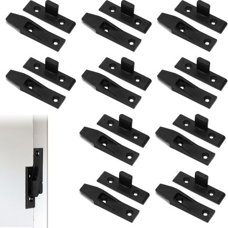 Lot de 10 paires de clips de panneau de bain faciles à installer – Clips de plinthe à clipser – Supports de panneau en ABS pour armoires de cuisine, armoire, table de lit (noir)