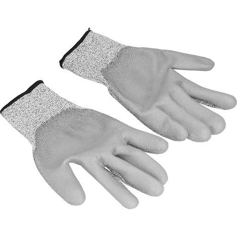 Lot de 2 paires de gants gris anti-coupures, niveau de protection 5, enduits de HPPE, pour le jardinage et les activités de plein air. (1/5)