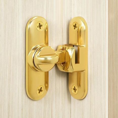 Verrou de Porte pour Portes Coulissantes 90/180 Degrés Serrure de Porte avec Vis pour Porte de Grange Coulissante Cuisines Fenêtre Or (1/4)