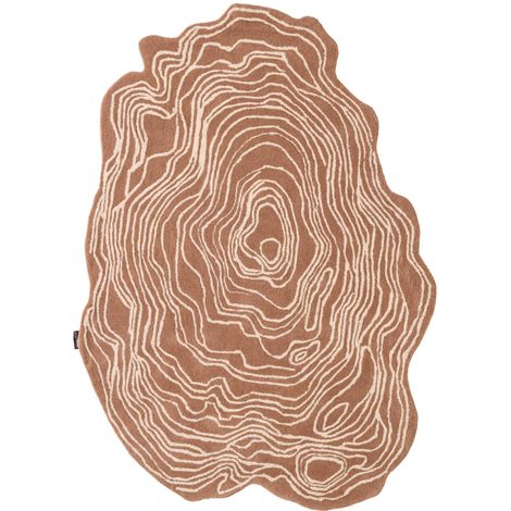 Tapis fait main en laine coton motif nature marron - 133 x 190 cm (1/5)