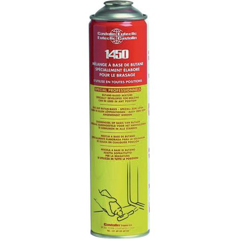 Cartouche 380ml pour chalumeau – Mélange 70% propane, 30% butane – Flamme jusqu'à 1900°C – Compatible avec chalumeaux Castolin