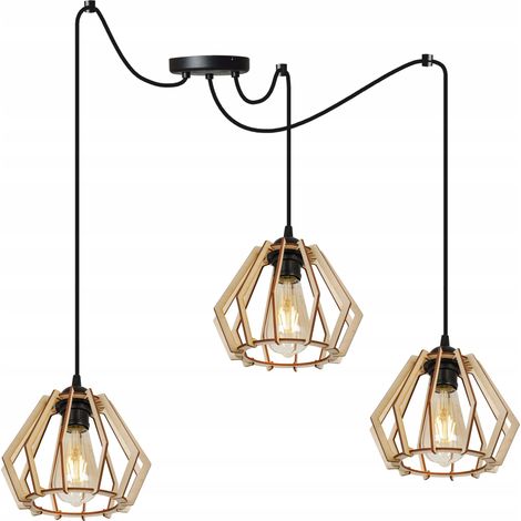 LÁMPARA DE TECHO COLGANTE LED MODERNA DE MADERA (1/5)