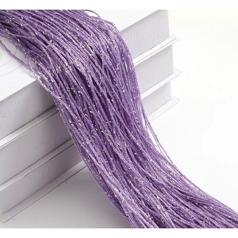 Rideau à fils (violet), 100 x 200 cm, aspect métallisé, simple