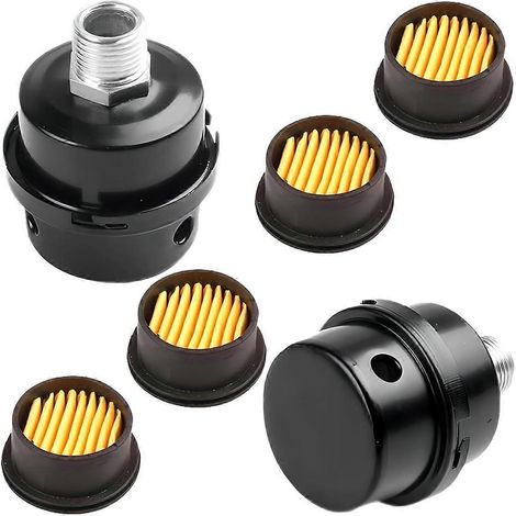 2 pièces Filetage 1/2 pouce Compresseur d'air Filtre silencieux 20 mm pour orifice d'échappement de générateur (1/4)