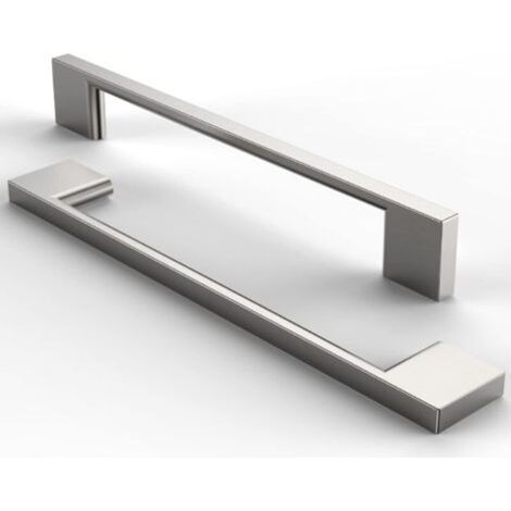 Brushed Stainless Steel Furniture Handles - 5 Piece Set for Drawers, Cabinets and Kitchens (Silver, Hole Spacing 160mm) (1/4)
