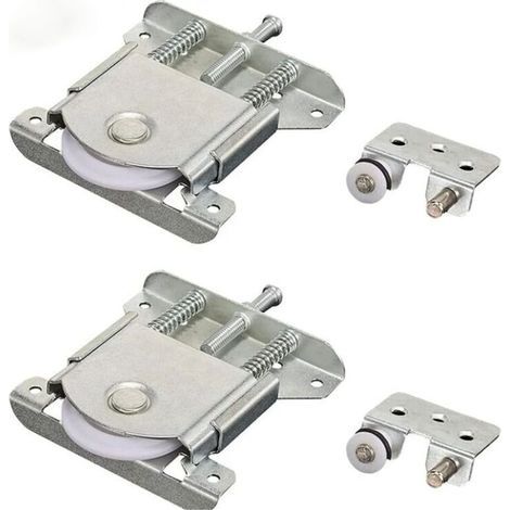 Ulisem Pair of rollers for sliding doors, rollers for cabinets, windows and sliding doors (silver) (1/4)