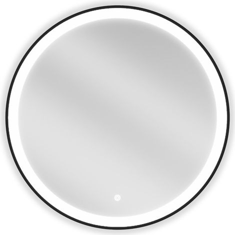 Mexen Esso espejo de ba帽o iluminado, redondo 70 cm, LED 6000K, antivaho, marco negro - 9825-070-070-611-70 (1/5)
