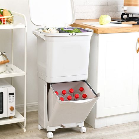38L 2 Compartment Pedal Recycling Waste Bin for Kitchen (1/5)