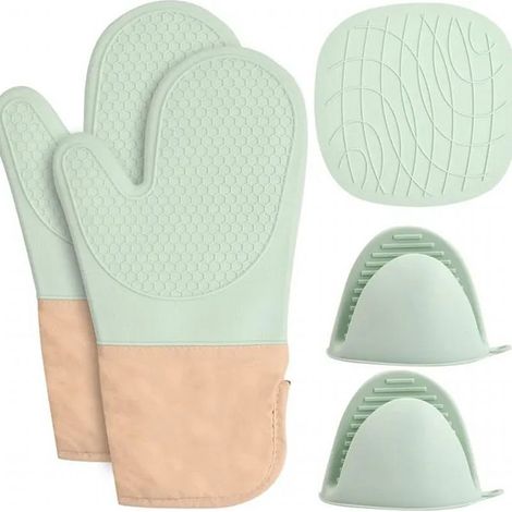 Manique Silicone Gant, Four Anti Chaleur Gant Cuisine Four Imperméable Maniques Cuisine Gants (1/5)