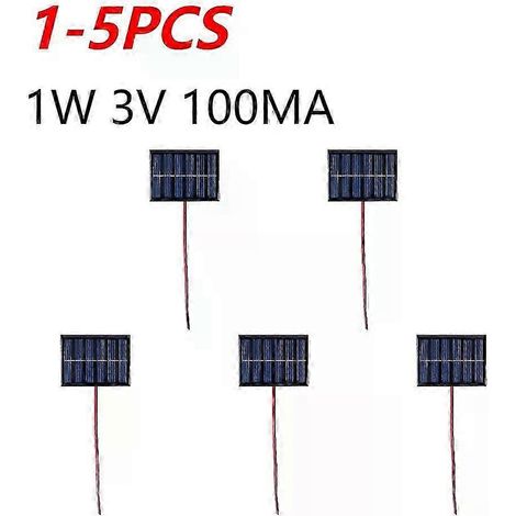 Mini panneau solaire en silicium polycristallin 1 W 3 V 100 mA, chargeur de batterie solaire extérieur, batterie externe de secours pour batteries 2-3 V - JXLGV (1/5)