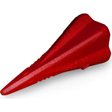 Coin fendeur en acier au carbone 17 cm – Couleur rouge – Fendage efficace du bois dur – Compatible avec marteau en bois ou caoutchouc (1/5)