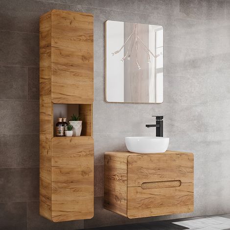 Set di mobili da bagno con lavabo Arun marrone 60cm