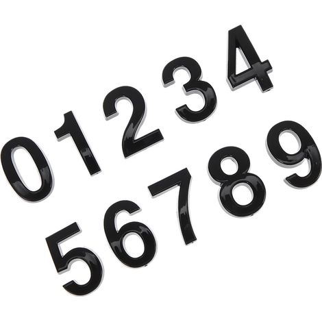 Numéros de Boîtes aux Lettres Adhésifs 3d en Abs Noir, 10 Pièces Numéro Boite aux Lettres Adhesif, Chiffres D’horloge Professionnels, pour Portes et Lieux Commerciaux (1/5)