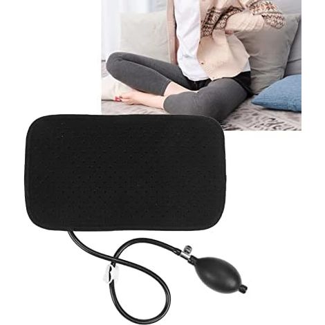 Oreiller lombaire gonflable avec pompe manuelle, respirant, lavable, pour bureau ou siège voiture