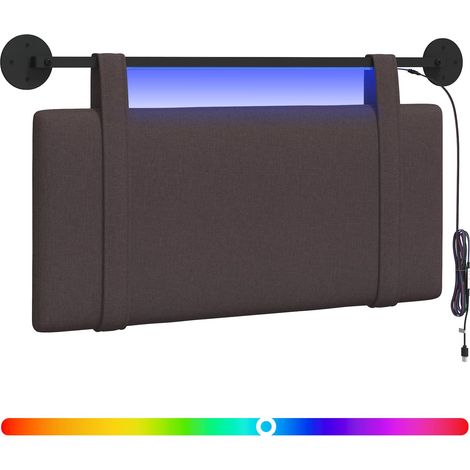 Maison Exclusive - Hängendes Kopfteil Mit LED Licht Dunkelbraun S