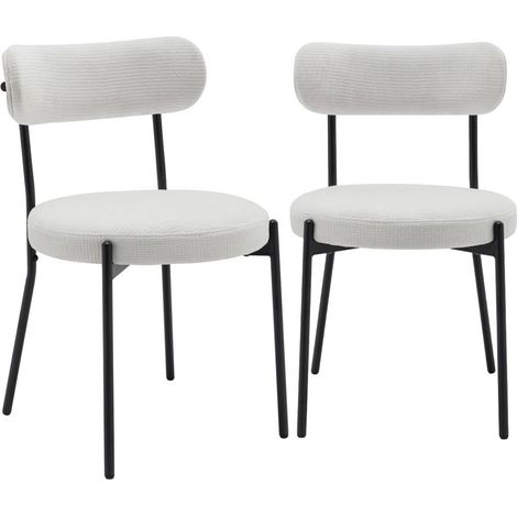 sweeek - 2er-Set Metallstühle mit Chenille-Bezug