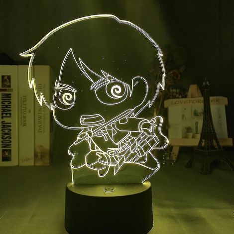 Lampe de table LED 3D pour chambre d'enfant inspirée de l'Attaque des Titans